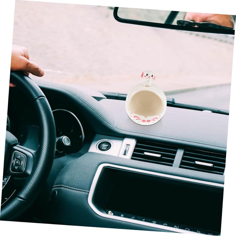 Handmade Ceramic Rabbit Ashtray Portable Car Ash Holder Decorative Accessory - Image 4